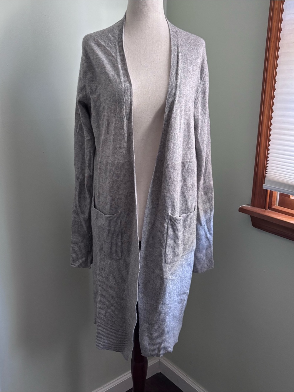 Banana republic extra fine merino wool Open-Front Gray Cardigan Sweater sz S